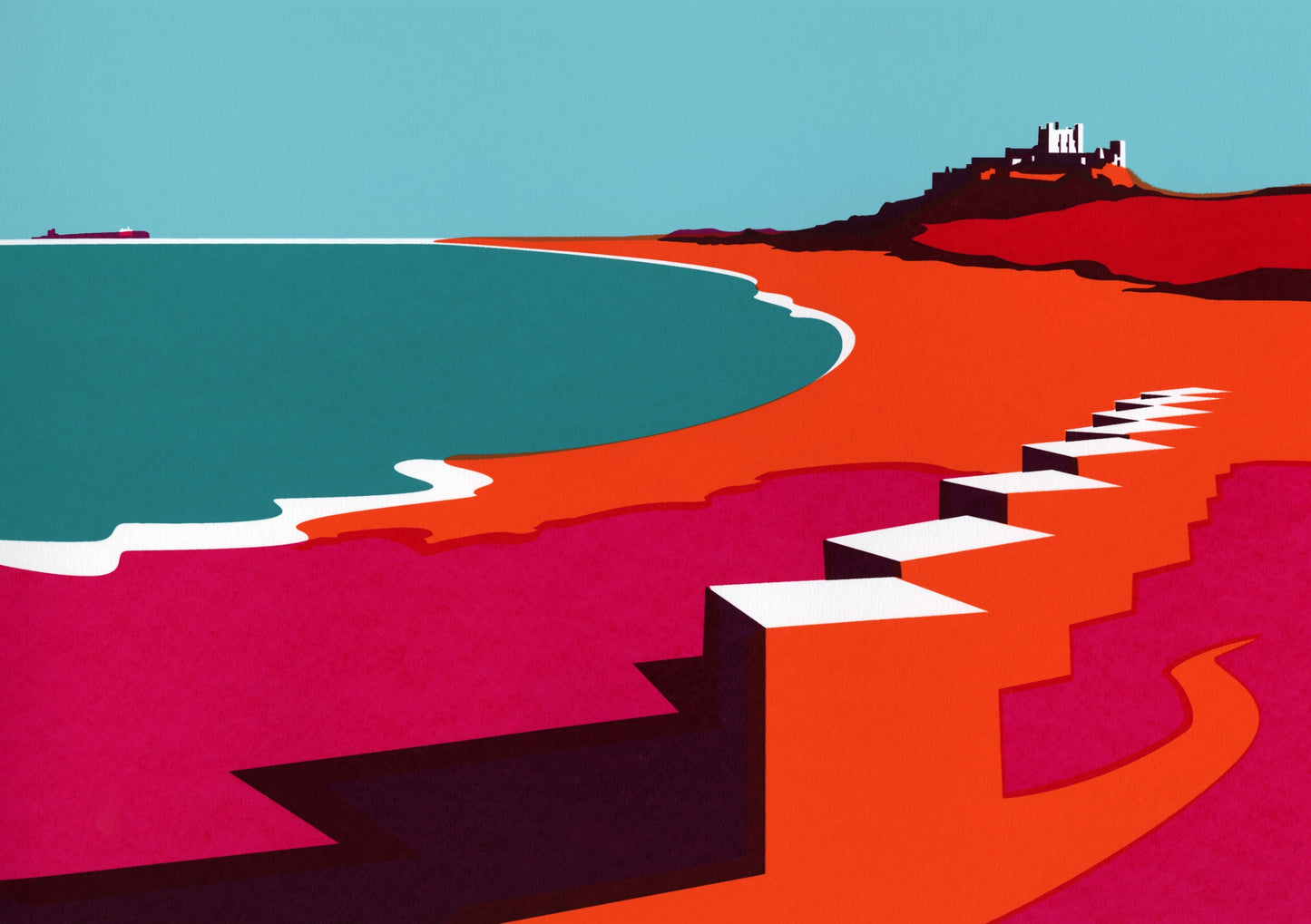 BAMBURGH CASTLE & BEACH, COASTAL DEFENCES